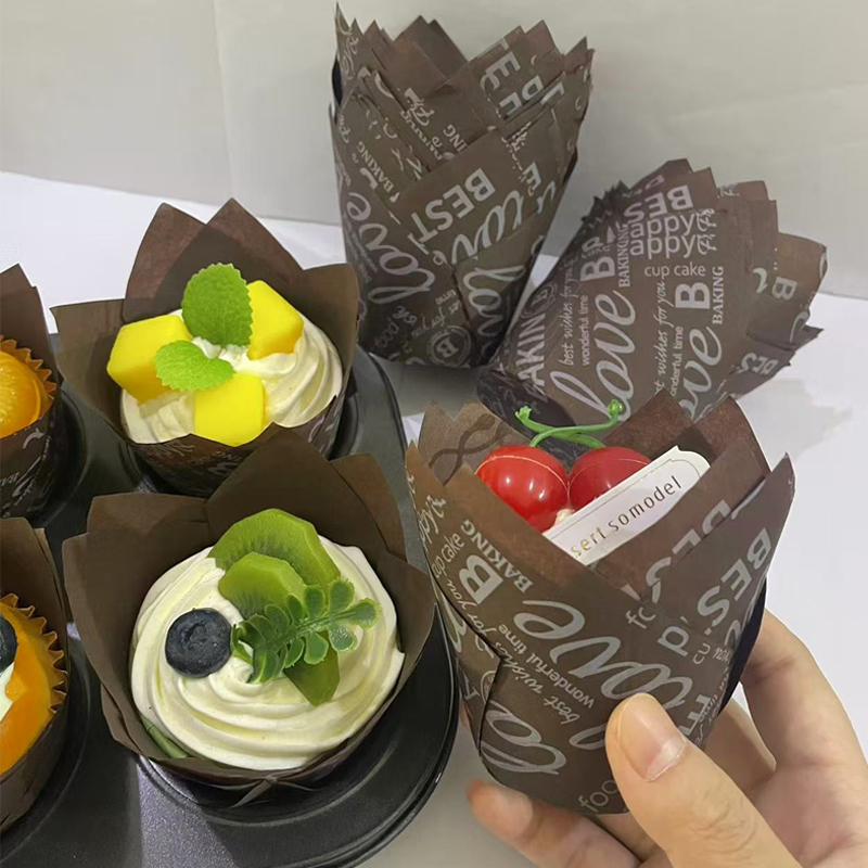 Home Improvement Help - 50Pcs/100Pcs Coffee-Themed Tulip Cake Paper Cups,