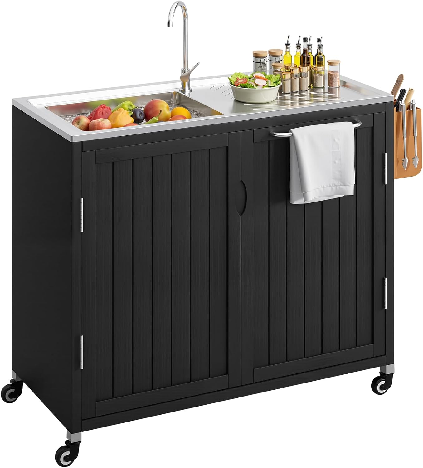 Home Improvement K&B Construction - Outdoor Kitchen Island with 304 Stainless