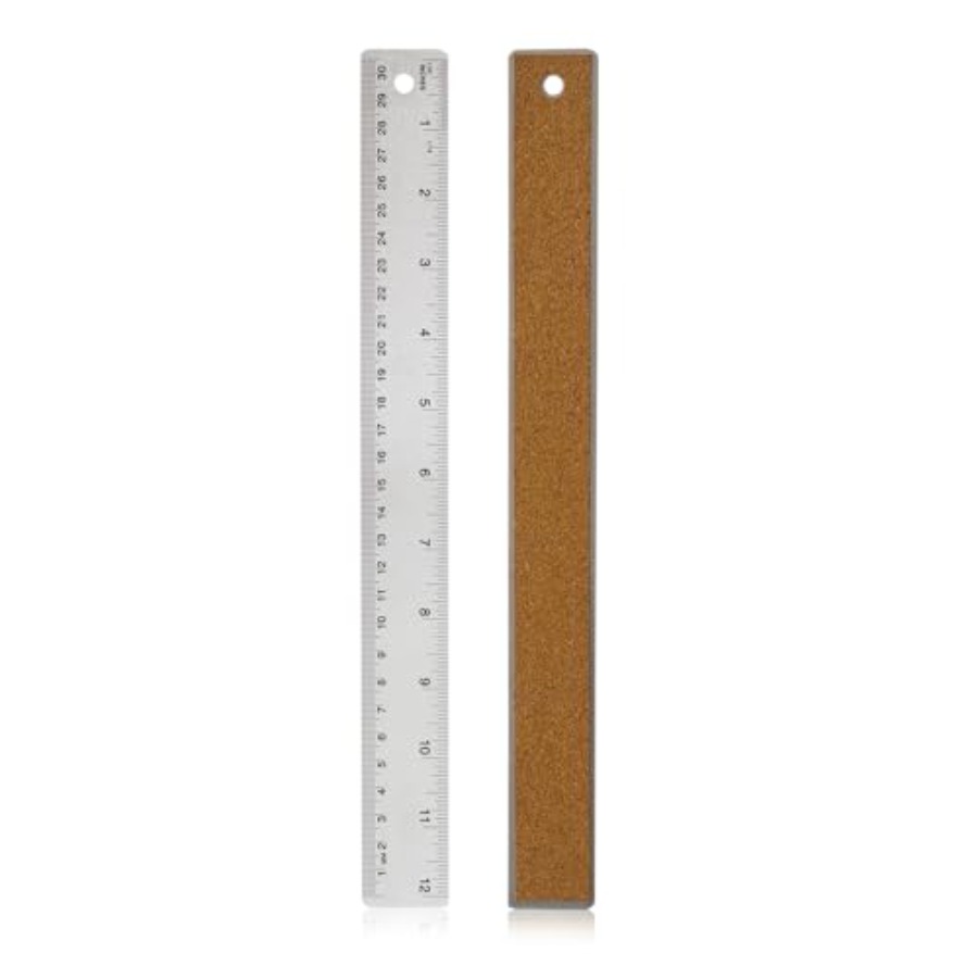 Home Improvement Supplies - Stainless Steel Ruler with Non-Slip Cork