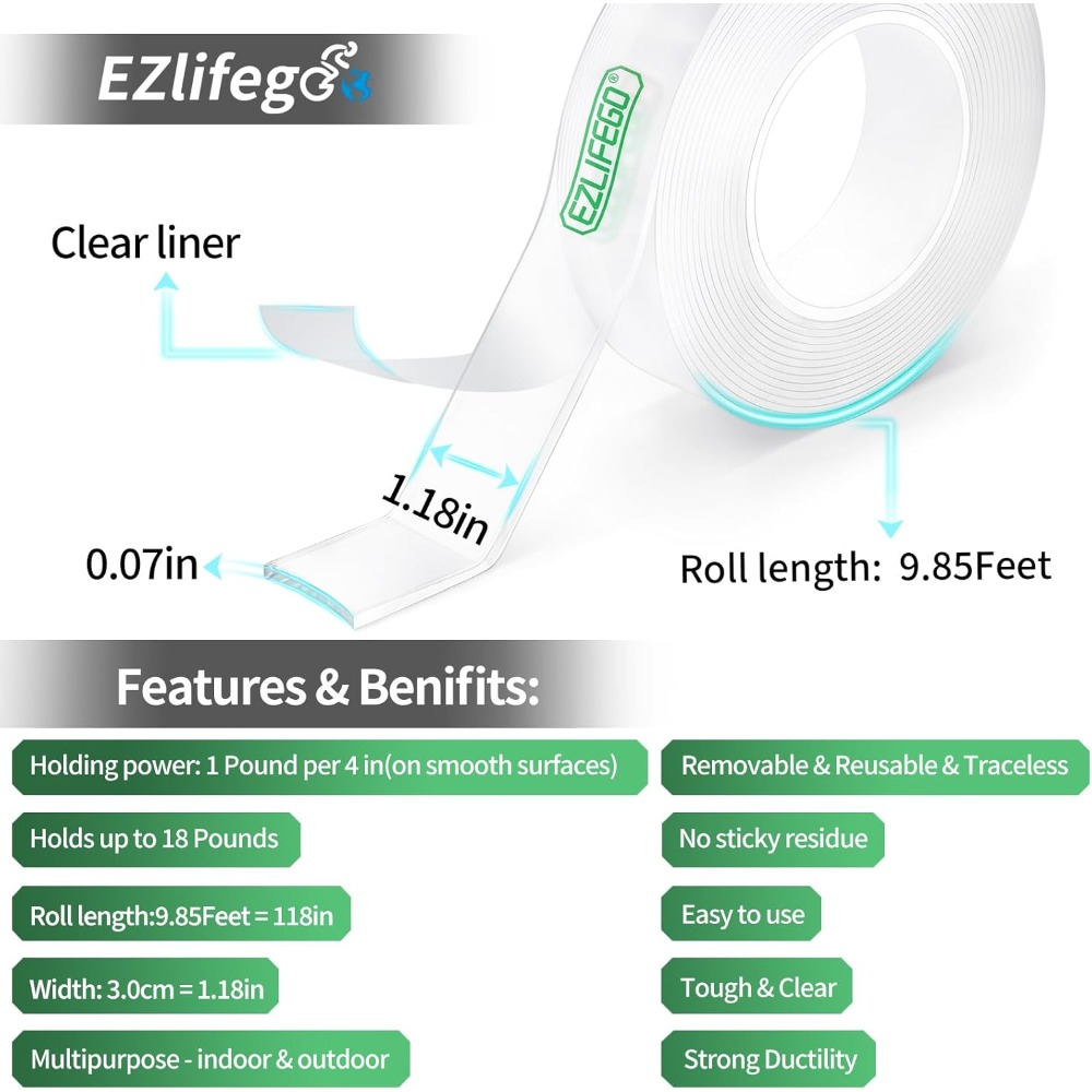 EZlifego Heavy Duty Nano Doubl – Picture Hanging Strip Bewertung und Preis