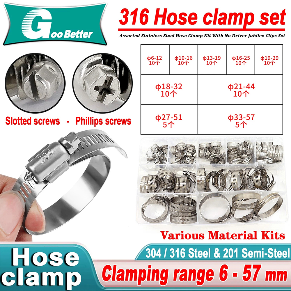 80pcs Assorted Stainless Steel – Hose Clamp Assorted Bewertung und Preis