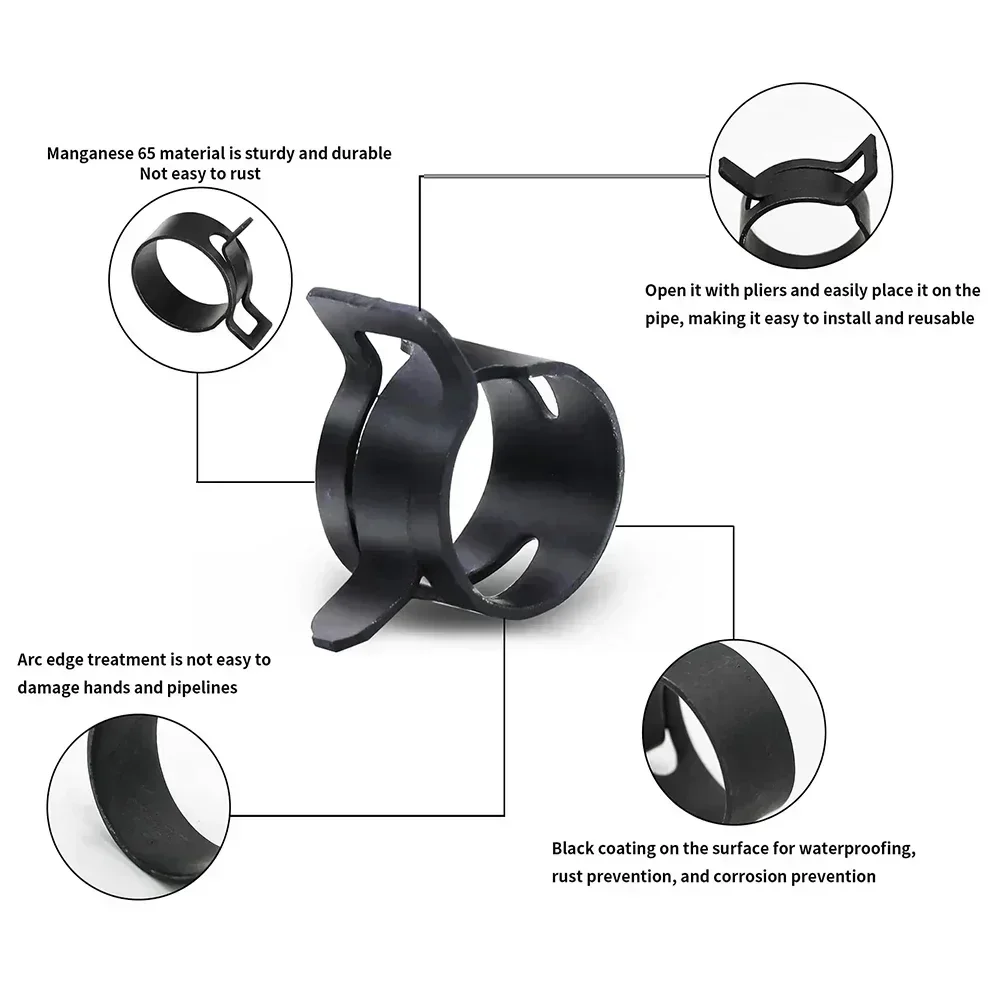 140pcs 6-22mm Black Q673B Vacu – Hose Clamp Assorted Bewertung und Preis