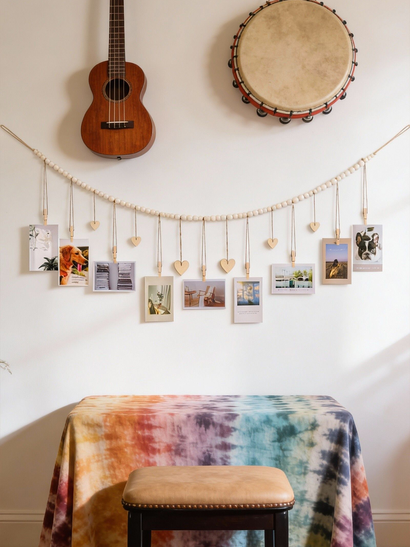 Wooden Bead Photo Garland with – Picture Hanging Strip Bewertung und Preis