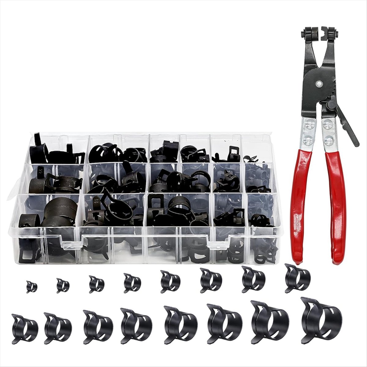 *N21R 130Pcs 6-25mm Spring Ban – Hose Clamp Assorted Bewertung und Preis