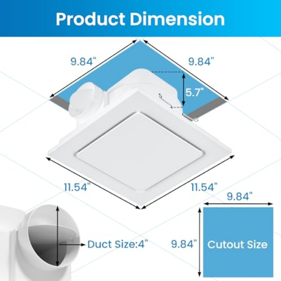 Bathroom Exhaust Fan, Quiet Ba – Ceiling Fan Mount Bewertung und Preis