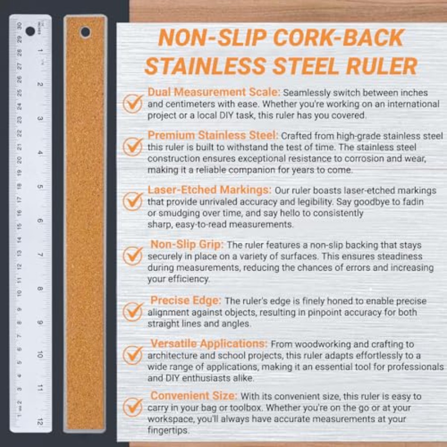 Stainless Steel Ruler with Non – Home Improvement Supplies Bewertung und Preis